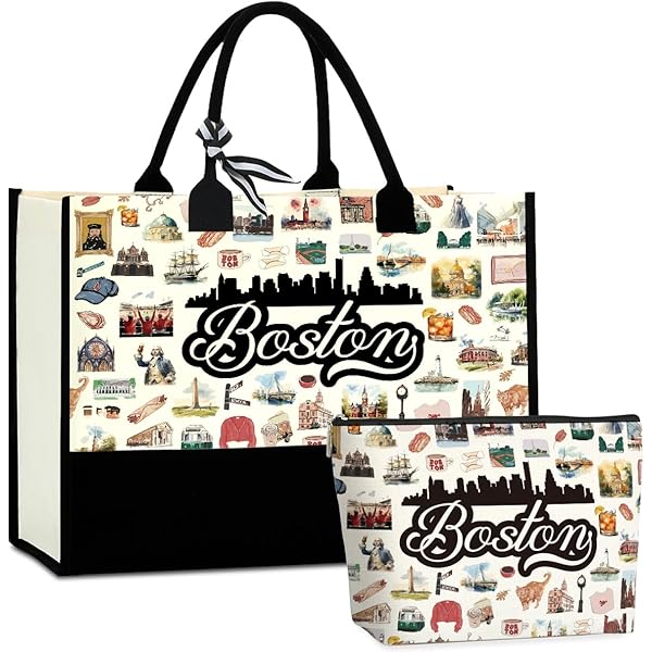 Amazon.com: Xplorer Maps Boston Map Pouch Tote with Handles